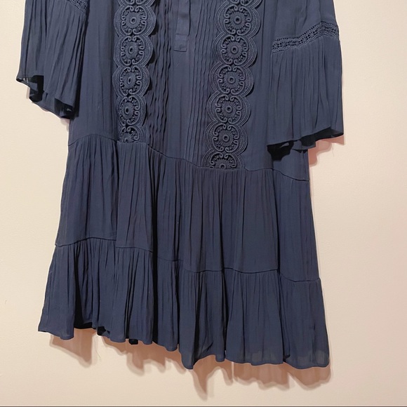 Navy Blue Loft Flounce Dress 8 - Picture 5 of 12